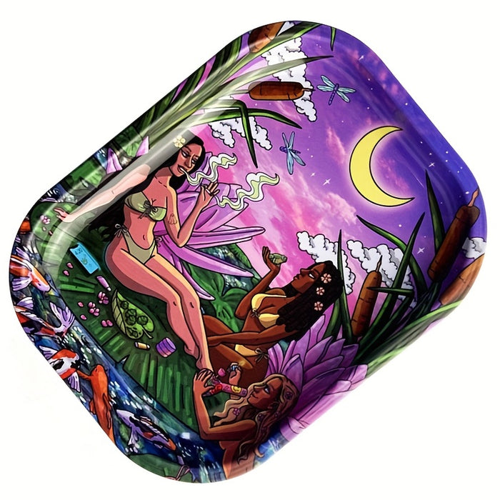 1pc, Rolling Trays, Creative Cigarette Rolling Tray, Metal Cartoon Beauty Rolling Tray, Washable Rolling Tray, Fruit Plate, Dessert Tray, Cigarette Plate, Cigarette Accessories Tray, Smoking Accessaries 18*14cm/7.09*5.51inch