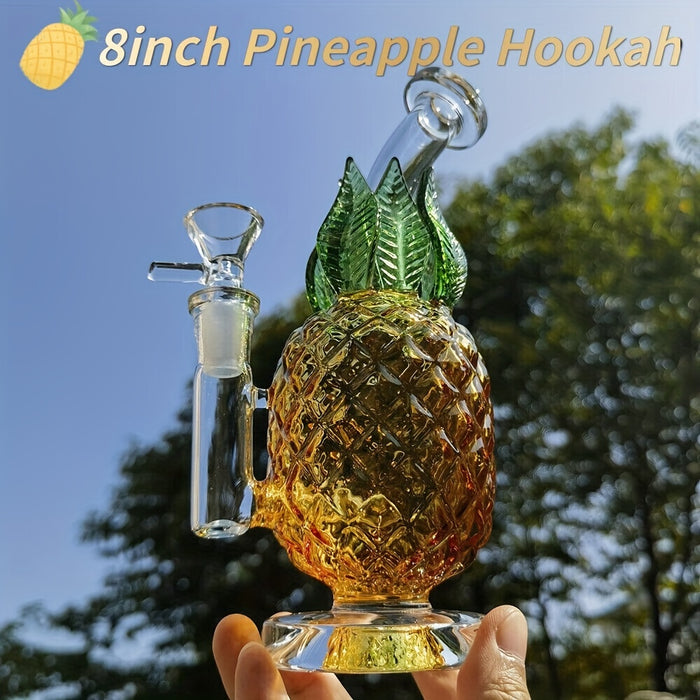 1pc, 20cm / 7.9 Inch Pineapple Glass Hookah (Yellow), Glass Stick Smoking Bong, Hookah Bong, Hookah Accessories, Tobacco Bong, Smoking Accessories, Weed Accessories, Home Bar Party High Borosilicate Glass Hot Selling Explosive Style