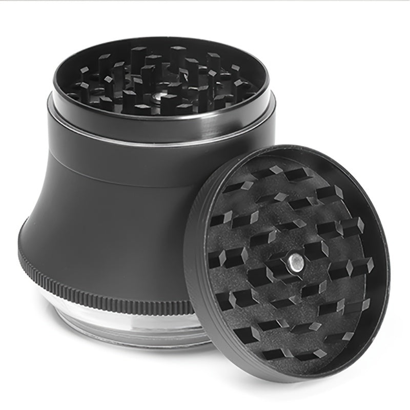 1pc Wide Mouth Zinc Alloy Tobacco Grinder, Four Layers Metal Tobacco Grinder, Zinc Alloy Tobacco Grinding Machine