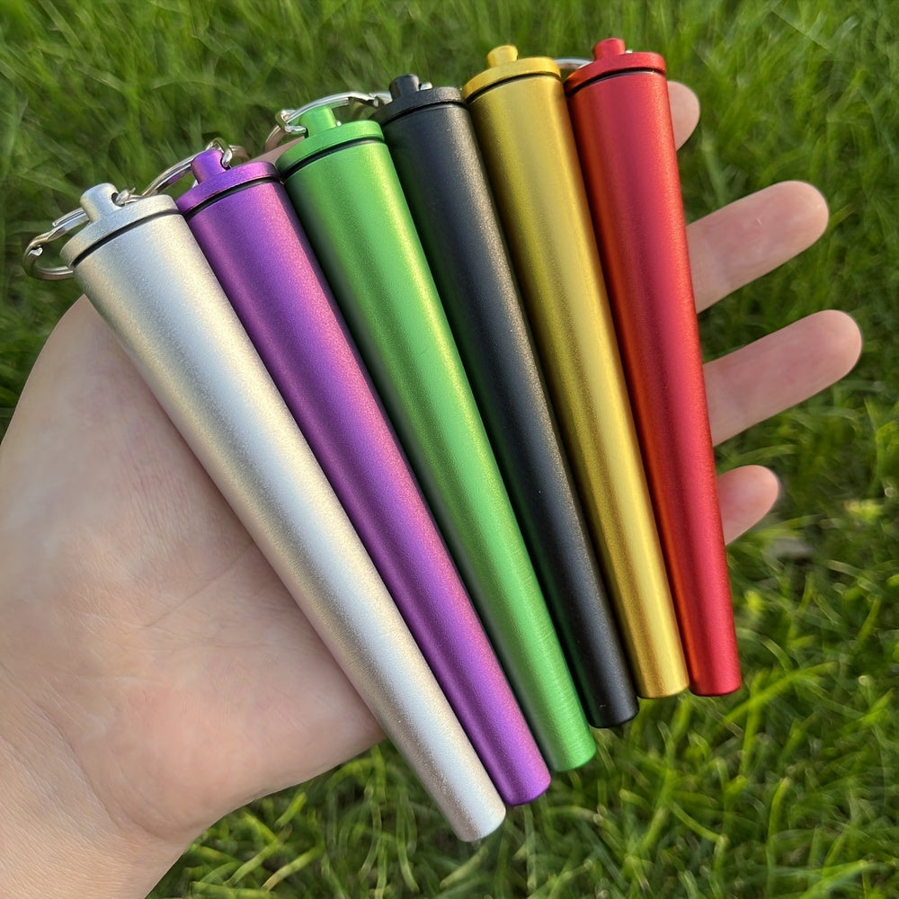 1pc, Cone Tubes Aluminum Metal Smell Proof Tubes Cigarette Storage Holder Herb Sealing Container Air Tight Smoking Rolling Holder