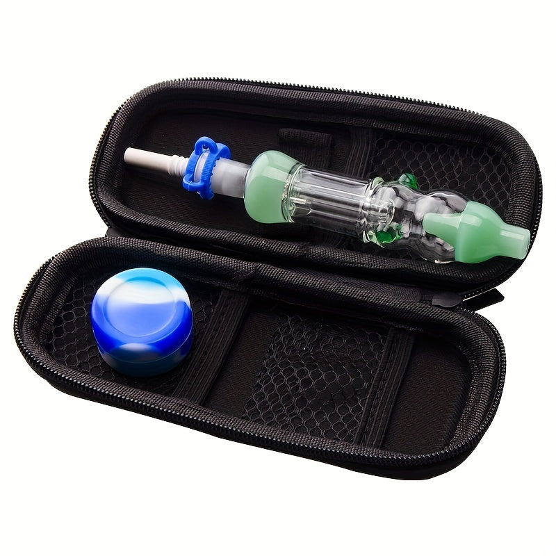 1pc, Portable Case Glass Dab Rig Colorful Spill-Proof Pipe 10mm Titanium Quartz Ceramic Nails Quartz Banger Nail Clip Dabber Tool Silicone Jar