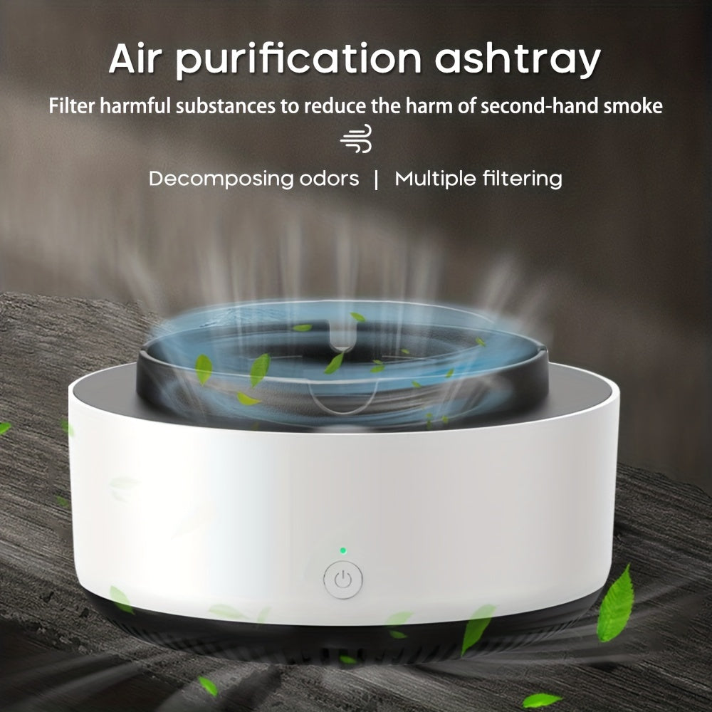 1pc Air Purifier Ashtray, Smoking Artifact (Batteries Not Included),Intelligent Secondhand Smoke Removal, Tobacco Odor Instantly Remove Smoke Smell , For Indoor Living Room Office