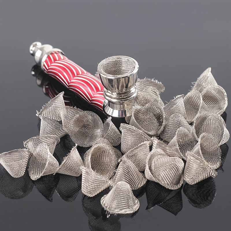 20pcs, Stainless Steel Smoking Tube Screens, Metal Screens For Smoking Fliter, Smoking Tube Filter Screens, Tube Cap Filter Mesh, Metal Filter Ball, Smoking