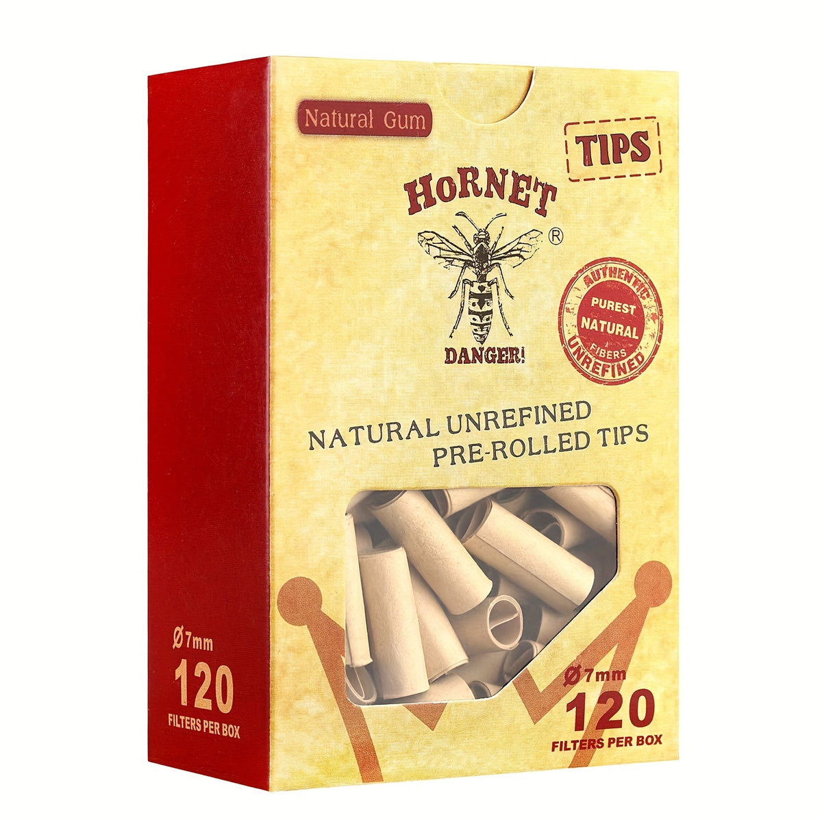 120pcs, Pre-rolled Cones (110mm/4.33inches), Tapered Paper With Tips On The Roll, Suitable For Regular Flavor Paper, Translucent Pre-Rolled Cones, Cigarette Paper, Hornet Natural Unrefined Rolling Paper, Cones King Size