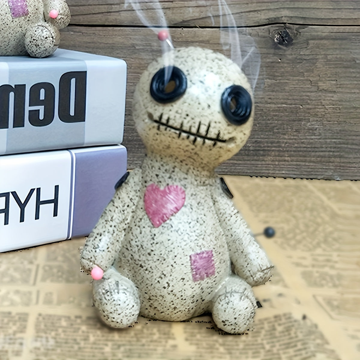 1pc Handmade Voodoo Doll Incense Burner - Smoke Coming Out of Eyes and Corners of Mouth - Aromatherapy Ornament for Home Decor