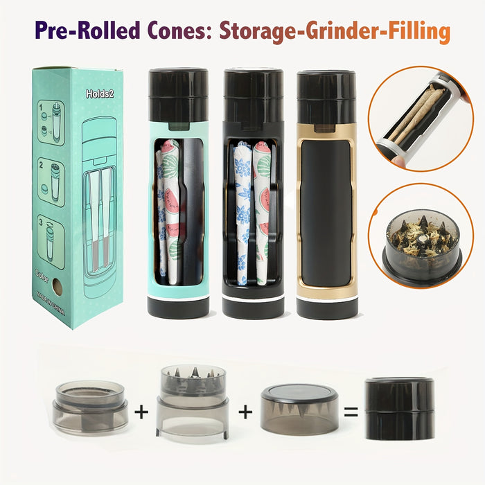 1pc, Cigarette Tube, Moistureproof Portable Cone Holder For Outdoor Travel, Pre-Rolled Cones Storage Tube, Grinder Device, Horn Tube, Cigarette Paper Tubes, Filling Machine, Suitable For Rolling Paper, Smoking Accessories