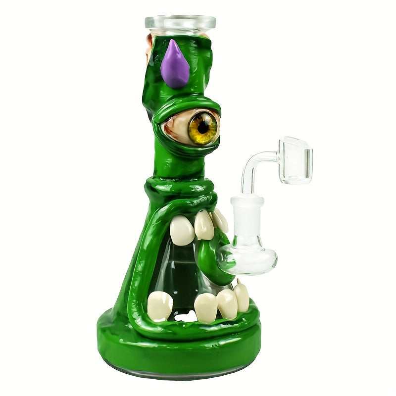 1pc, Handmade Monster Design Clay Water Pipe Glass Bong Water Pipe With 14mm Quartz Banger Smoking Accessories