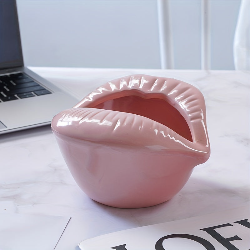 1pc, Ashtray, Mouth-shaped Ashtray, Creative Resin Ashtray For Home Indoor And Outdoor Office, Living Room, Tea Table Hotel, Decorative Square Tabletop Ashtray For Smoking, Smoking Accessaries