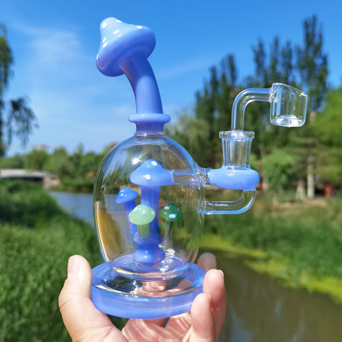 1pc, Glass Bong Water Pipe, Handmade Glass Water Pipe, Glass Stick Smoking Water Pipe, Smoking Accessories, Home Bar Party High Borosilicate Glass Hot Selling Explosive Style