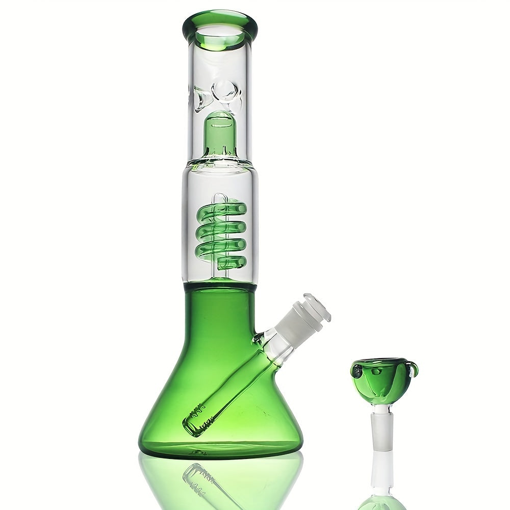 1pc, Green Spiral Hookah, Glass Bong, Smoking Pipe, Smoking Accessories