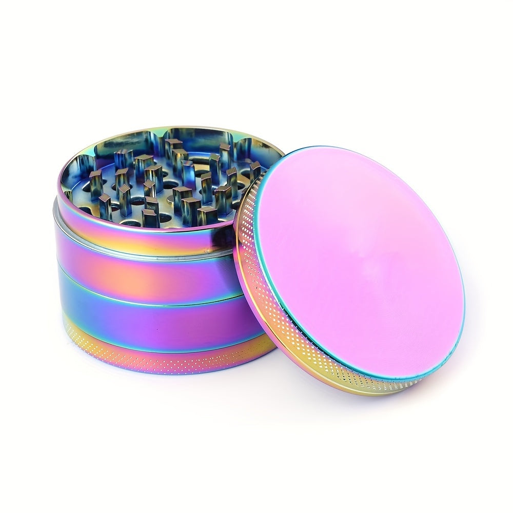 1pc Luxurious Four-Layer Dazzle Printed Smoke Grinder - The Perfect Gift for Men Who Love Smoking!