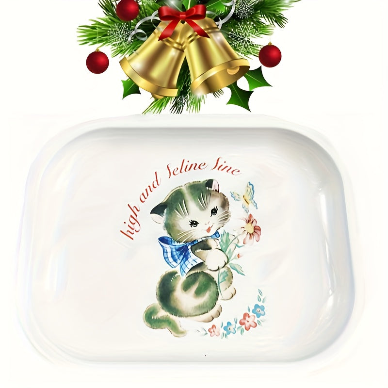 1pc, Christmas Rolling Tray, For Candy, Spice, Tobacco, Metal Tobacco Rolling Tray, Cigarette Rolling Tray, Tobacco Tray, Wake Up Tray, Thickened Fruit Plate, Smoking Accessories, Tobacco Accessories, Christmas Gift