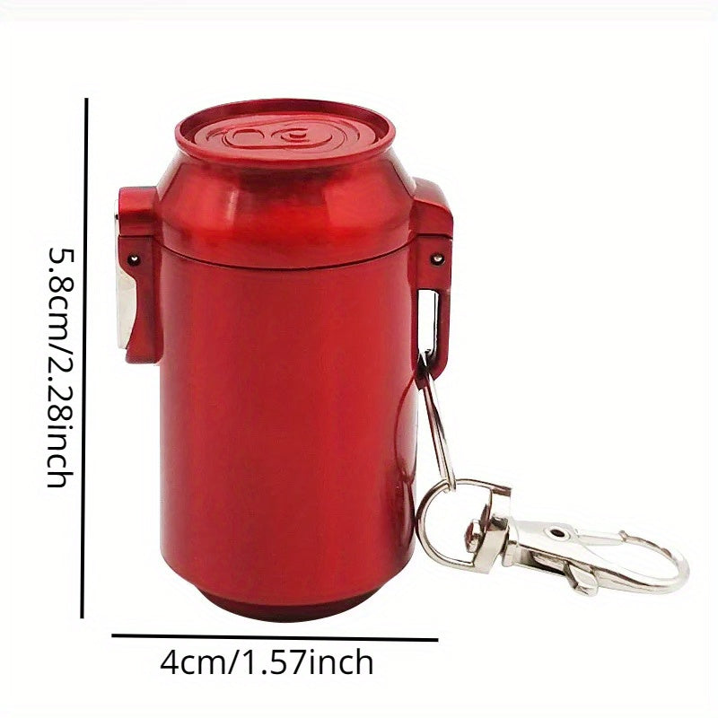 1pc Mini Portable Ashtray With Lid Aluminum Storage Tube Windproof Cigarettes Ashtray With Keychain Ash Holder Outdoor