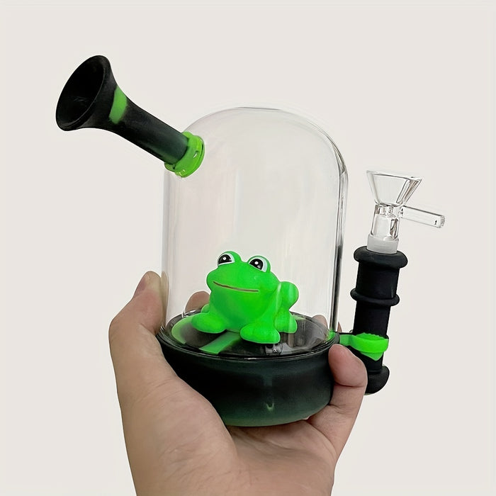 1pc, Animal Shape Glass Bong And Silicone Water Pipe For Smoking, Smoking Accessories