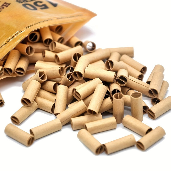 150pcs of 6mm Natural Unrefined Cigarette Filters - Perfect for Rolling Hand Cigarettes!