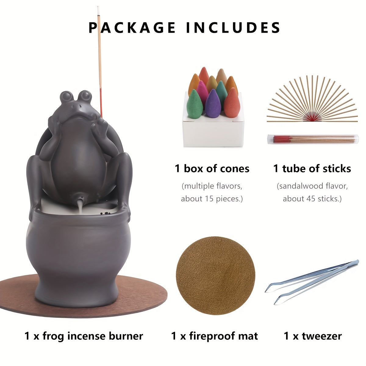 1pc Toilet Funky Frog Incense Holder Burner, Backflow Waterfall Cone Incense Burner, Ceramic Exquisite Gifts Incense Sticks Holder For Xmas, Halloween Aromatherapy,Yoga Home Room Office Decor