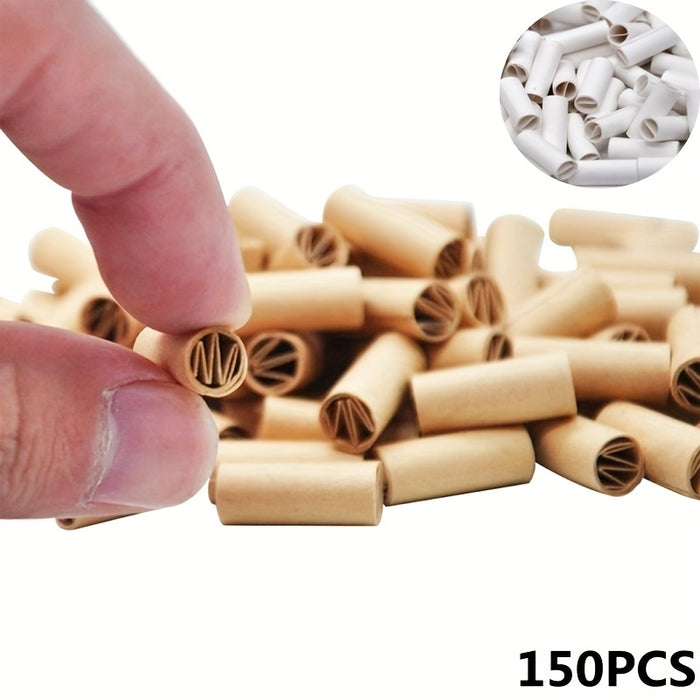 150pcs of 6mm Natural Unrefined Cigarette Filters - Perfect for Rolling Hand Cigarettes!