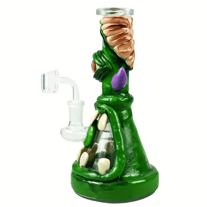 1pc, Handmade Monster Design Clay Water Pipe Glass Bong Water Pipe With 14mm Quartz Banger Smoking Accessories