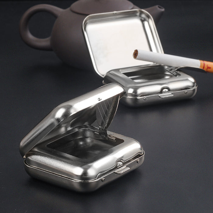 1pc, Mini Metal Ashtray Portable Small Ashtray Outdoor Portable Pocket Ashtray Creative Car Smoking Accessories