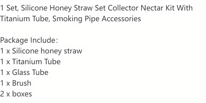 1 Set, Silicone Honey Straw Set Collector Nectar Kit With Smoking Pipe Accessories, Portable Reusable Easy To Clean