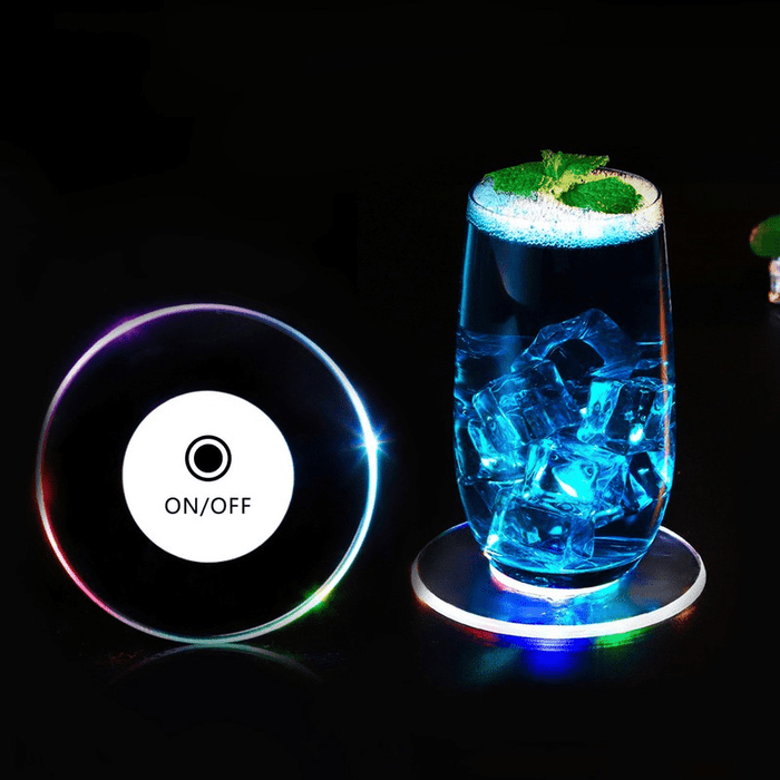 Creative LED Coaster Cup Holder Hookah Base - Acrylic Shisha Mat Table Placemat & Glass Bottle Decoration