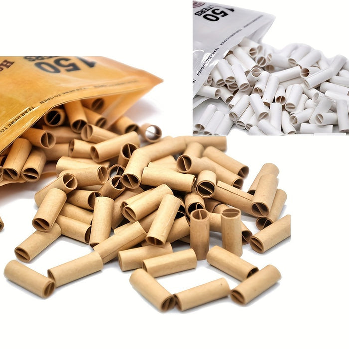 150pcs of 6mm Natural Unrefined Cigarette Filters - Perfect for Rolling Hand Cigarettes!