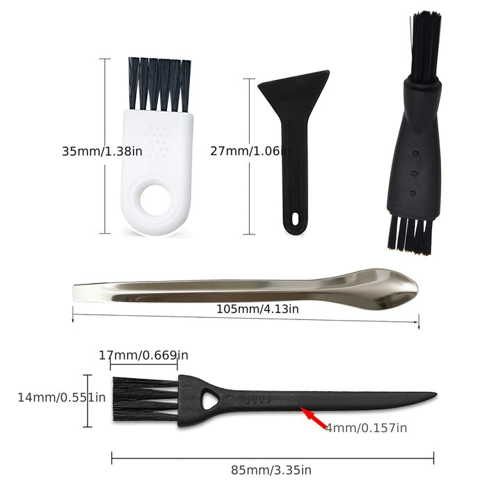 18pcs/set, Black Scrapers, LoutLivs Brushes And Spoons Kit With 3 In 1 Cleaning Tool For Grinder, 8pcs Scrapers, 8pcs 4 Types Of Brushes, 2 Spoons, Storage Box, Smoking Accessaries