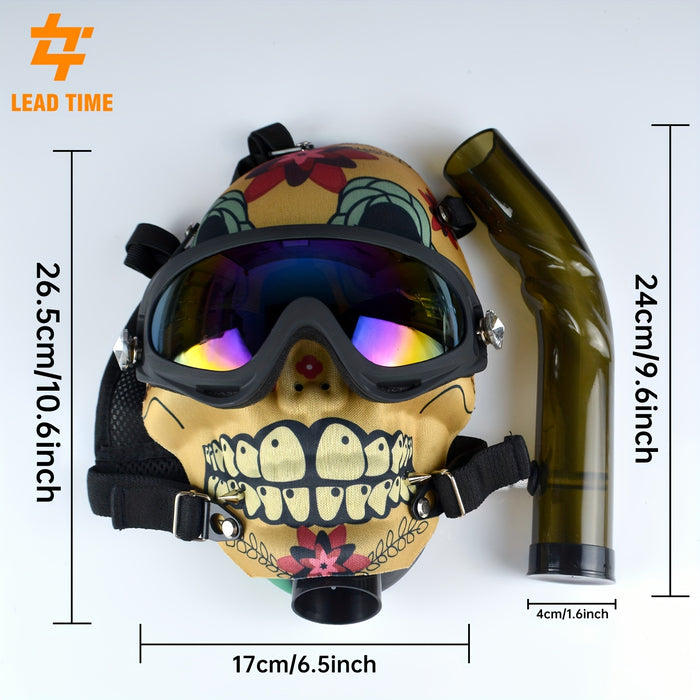 1pc Colorful Silicone Gas Mask Hookah, Multifunctional Hookah Pipe With Face Mask