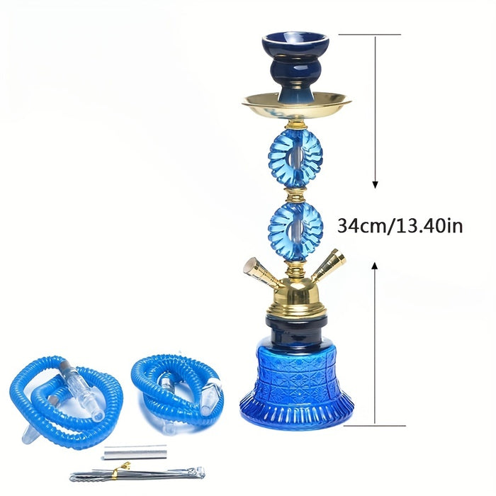 1pc, Arabic Glass Hookah Water Pipe Double Tube Water Pipe Set Shisha Gift, Glass Stick Smoking Water Pipe, Smoking