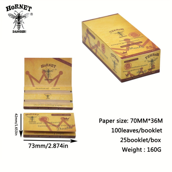 2/5/10booklets, Honeypuff Pre-rolled Cones (70mm), Tapered Paper With Tips On The Roll, Suitable For Regular Flavor Paper, Translucent Pre-Rolled Cones, Cigarette Paper, Hornet Natural Unrefined Rolling Paper, Cones King Size