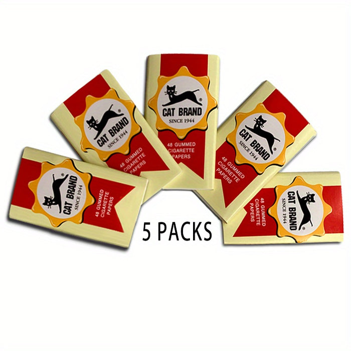 5packs Cigarette Rolling Paper, Ultra Thin And Slow Burning Smoking Papers, 48pcs/Pack Easy To Handle