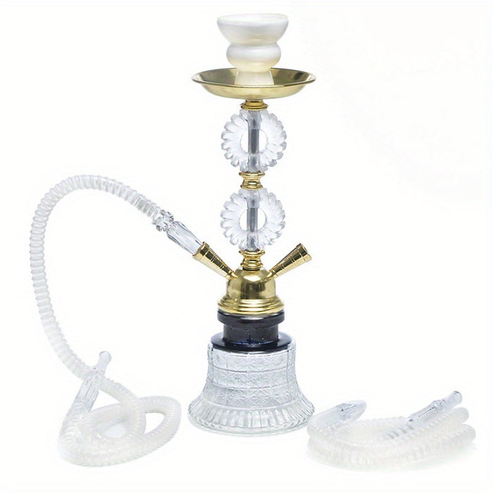 1pc, Arabic Glass Hookah Water Pipe Double Tube Water Pipe Set Shisha Gift, Glass Stick Smoking Water Pipe, Smoking