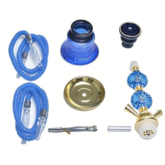 1pc, Arabic Glass Hookah Water Pipe Double Tube Water Pipe Set Shisha Gift, Glass Stick Smoking Water Pipe, Smoking