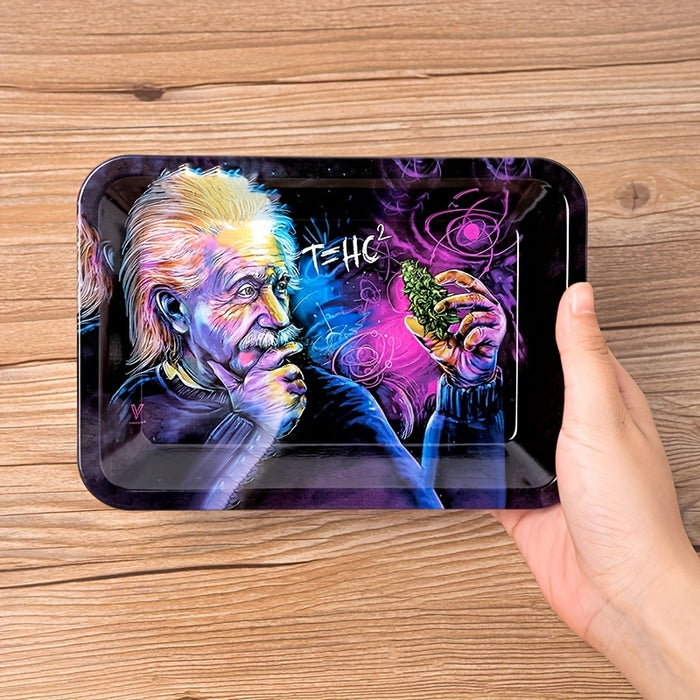 1 Set, 2-in-1 Physical Scientist Rolling Tray And Aluminum Grinder Combination, Tobacco Rolling Tray And Tobacco Grinder, Chrismas Gifts, Halloween Gifts