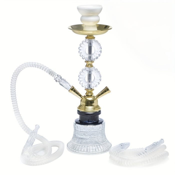 1pc, Arabic Glass Hookah Water Pipe Double Tube Water Pipe Set Shisha Gift, Glass Stick Smoking Water Pipe, Smoking