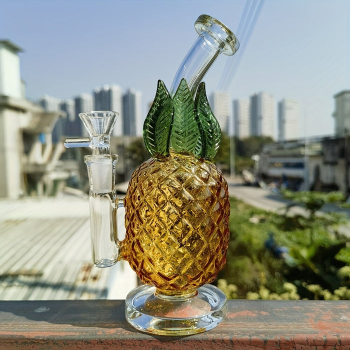 1pc, 20cm / 7.9 Inch Pineapple Glass Hookah (Yellow), Glass Stick Smoking Bong, Hookah Bong, Hookah Accessories, Tobacco Bong, Smoking Accessories, Weed Accessories, Home Bar Party High Borosilicate Glass Hot Selling Explosive Style