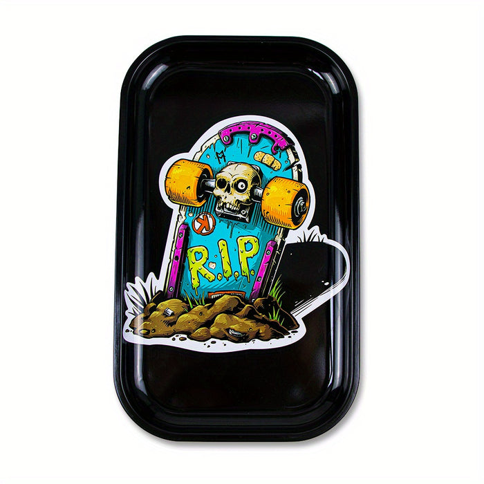 1pc, Rolling Tray, Metal Rolling Tray For Weed, Cigarette Rolling Trays For Weed, Smoke Accessories, Rolling Metal Tray For Tabacoo, Cartoon Rolling Plate, 10.6*6.3in/26.92*16.0cm