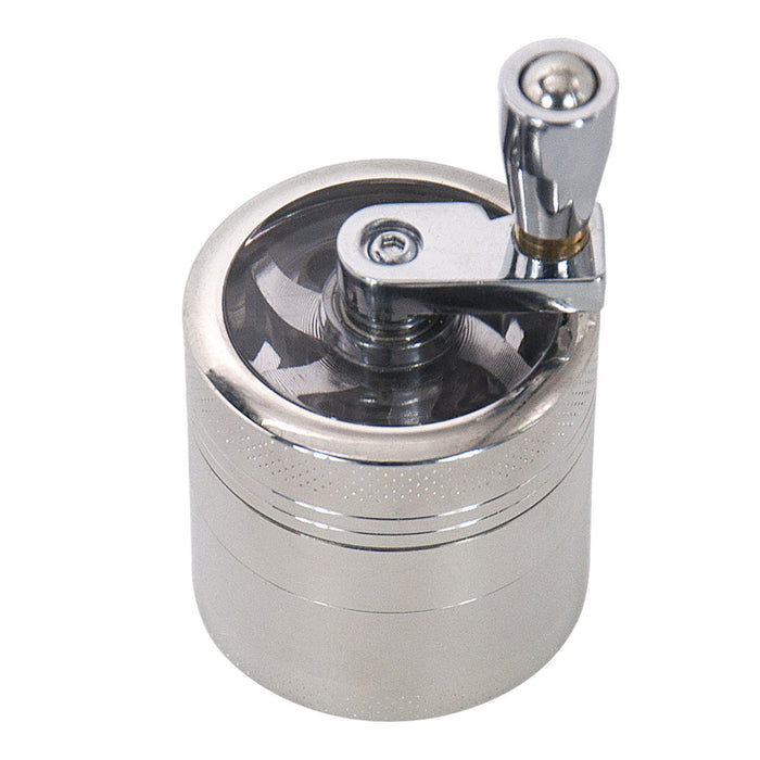 1pc Four-layer Manual Zinc Alloy Tobacco Grinder With Handle, Herb Grinder, Smoking Accessories, Spice Grinder 1.57 Inches