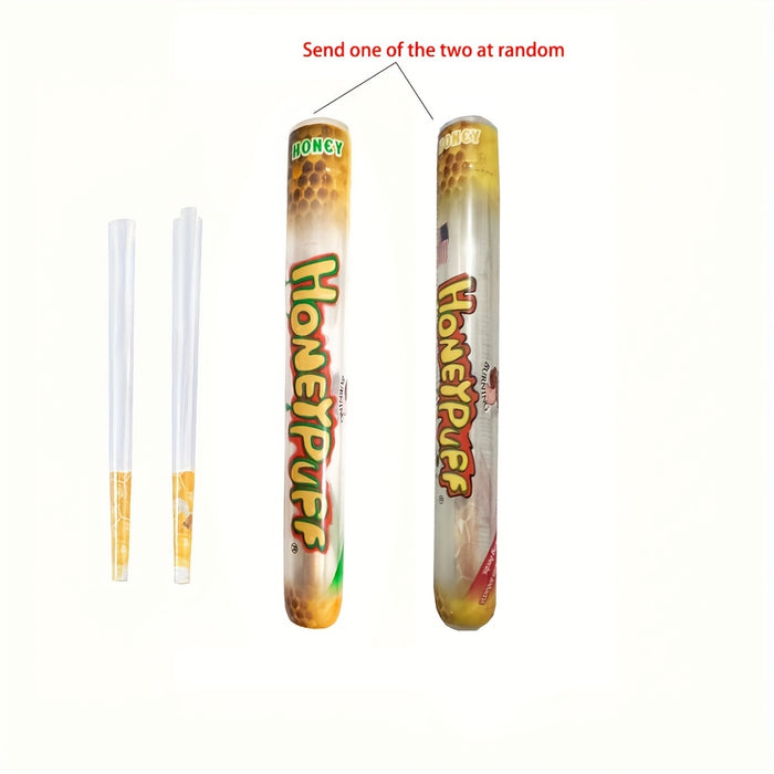 2pcs/tube, Explosive Flavor 78MM Transparent Paper Honeypuff Cone Formed Flare Rolling Paper