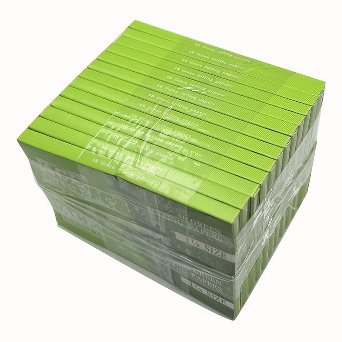 1 Set ACE Rolling Papers, Green Papers | 50 Booklets Per Pack | 1 1/4 Natural Gum Arabic 78 MM 3 Inch | 40 Papers Per Booklet