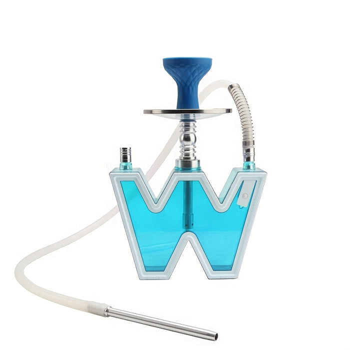 1pc, W-shaped Smoking Product With Single/ Double Hose, 4 Colors LED Light, Suitable For Bar Party, Party Supplies