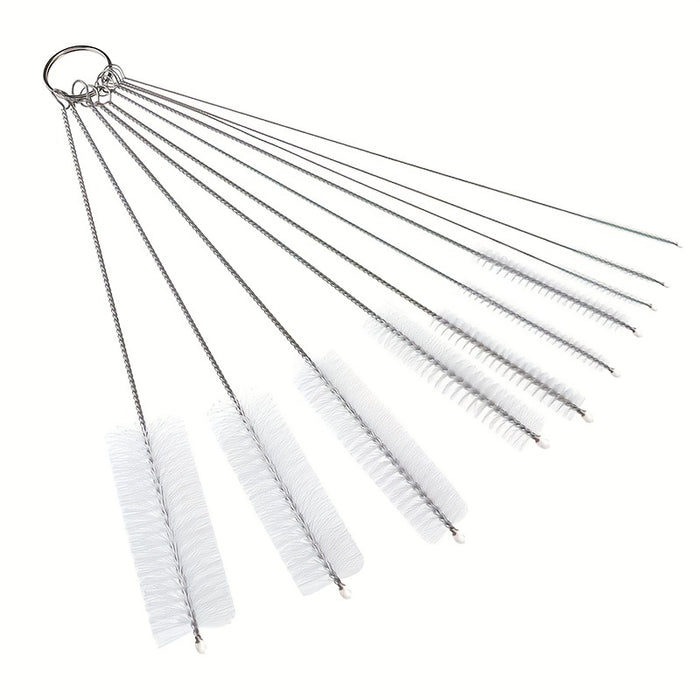 10pcs, Stainless Steel Cleaning Brush for Smoking Pipes, Glass Hookahs, and Feeding Bottles - Nylon Strip Brush for Easy Cleaning and Maintenance