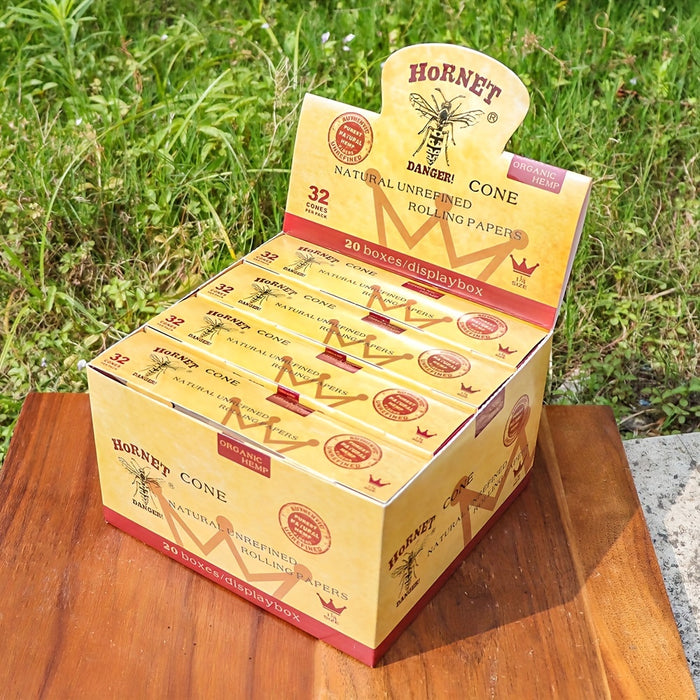 32/96/320/640pcs, Pre-rolled Cones, Tapered Paper With Tips On The Roll, Flavor Paper, Translucent Pre-Rolled Cones, Cigarette Paper, Hornet Natural Unrefined Rolling Paper, Cones King Size