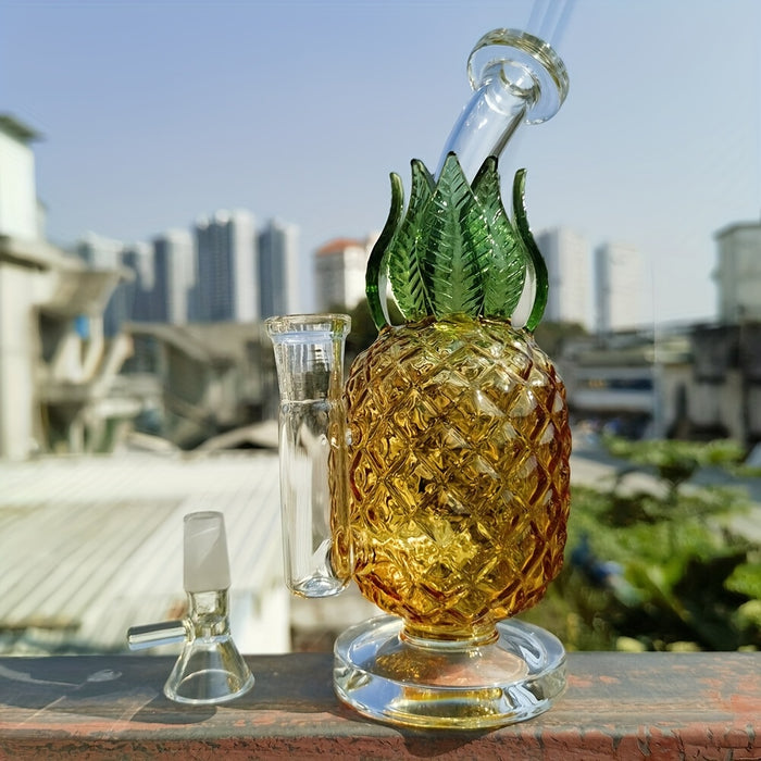 1pc, 20cm / 7.9 Inch Pineapple Glass Hookah (Yellow), Glass Stick Smoking Bong, Hookah Bong, Hookah Accessories, Tobacco Bong, Smoking Accessories, Weed Accessories, Home Bar Party High Borosilicate Glass Hot Selling Explosive Style