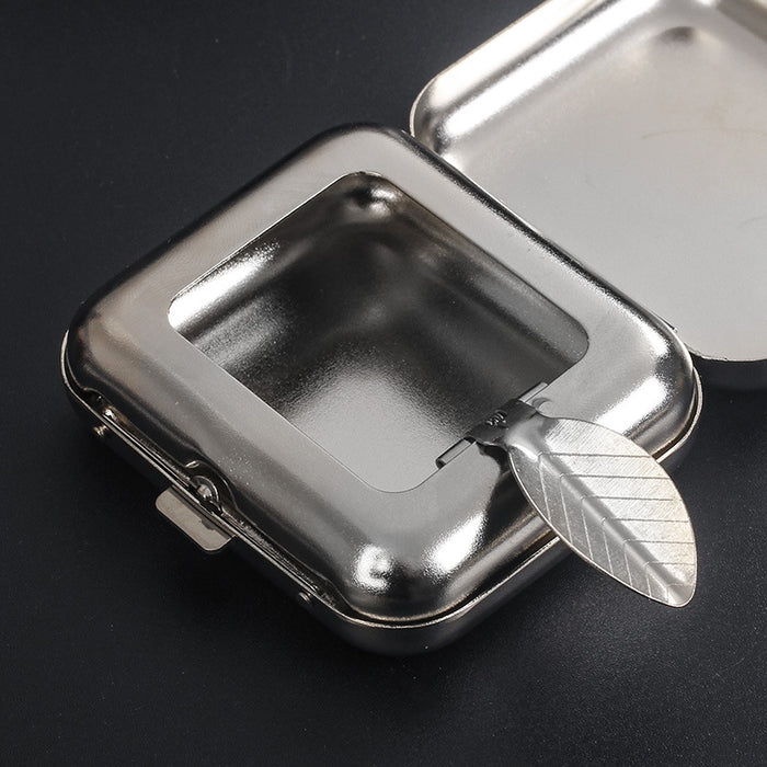 1pc, Mini Metal Ashtray Portable Small Ashtray Outdoor Portable Pocket Ashtray Creative Car Smoking Accessories