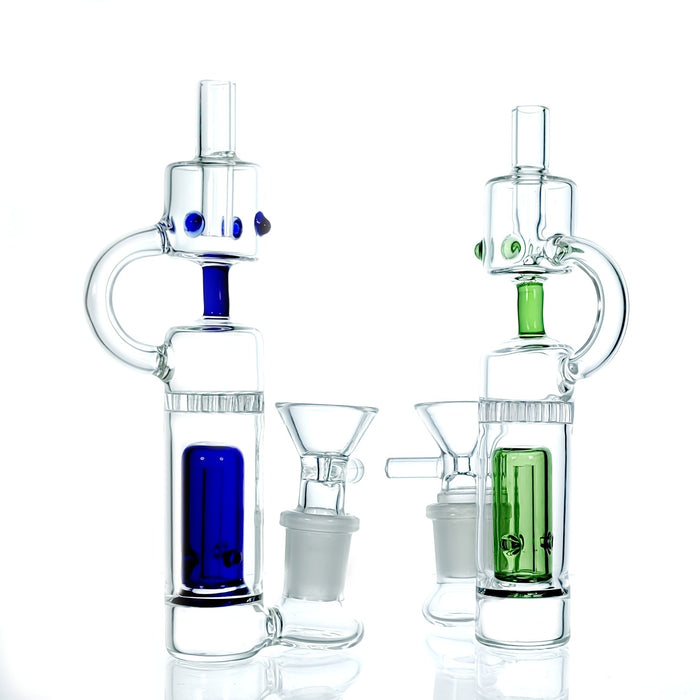 1pc, Small Bong Glass Bubbler Hookahs, Thick Glass Water Bongs, Comb Perc Percolator Cute Heady Dab Rigs Water Pipes With 14mm Bowl