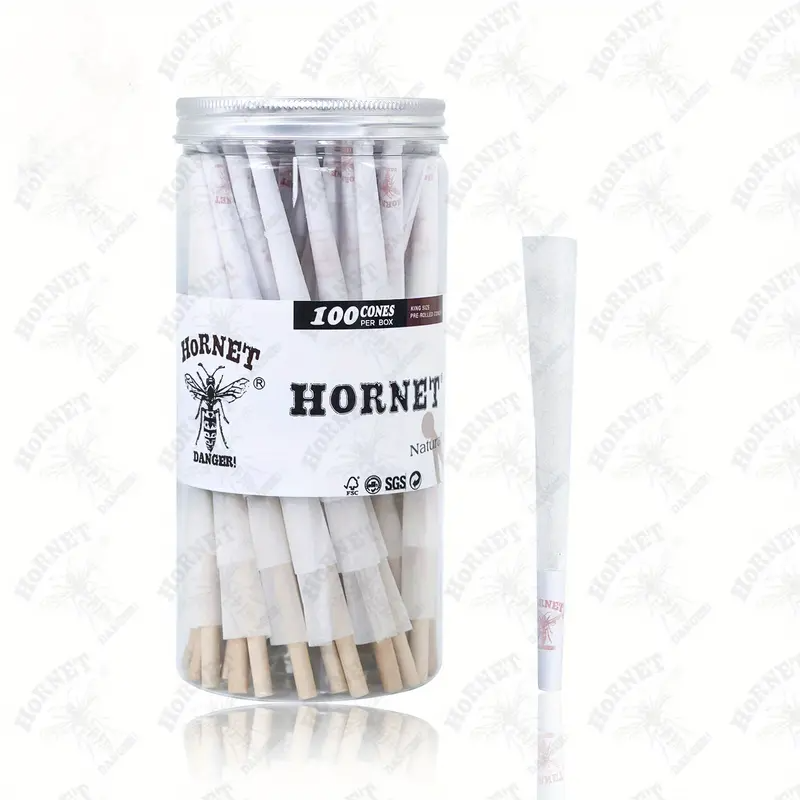 100pcs/Can, Extra Large White Flare Tube Roll Paper, Pre-Rolled Cone, Smoking Accessories, Weed Accessories