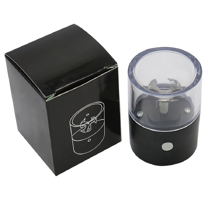 1pc Electric Herb Grinder, Cordless Automatic Grinders With Stainless Steel Blades And USB Charger, Plastic Tobacco Dispenser For Hookah And Pipes(Black)