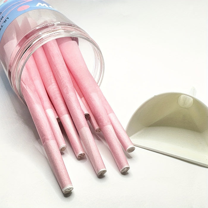 50pcs Pink King Size Pre Rolled Cone - 108MM Rolling Paper with Tips & Loader & Stick - Smoking Accessories