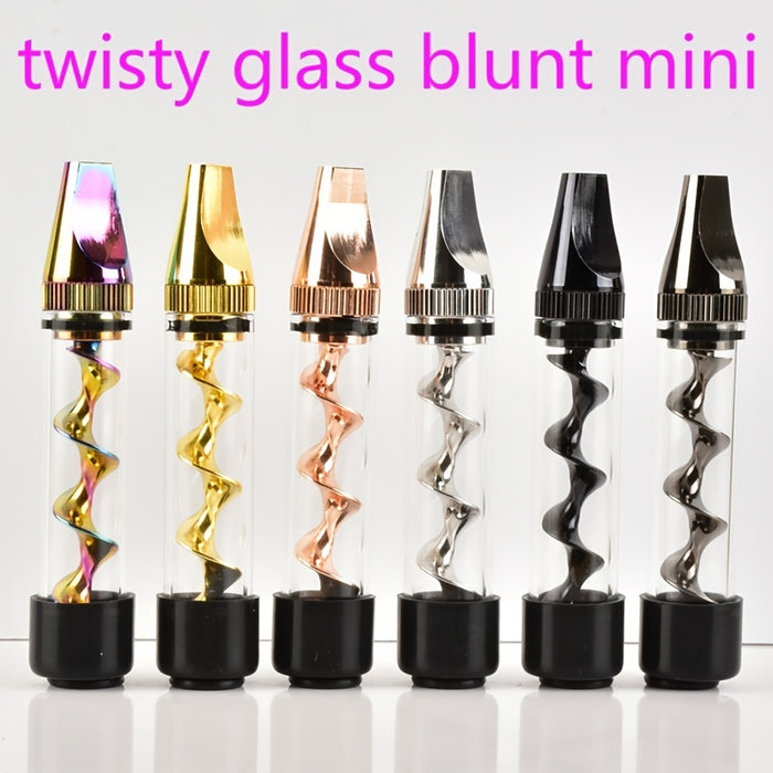 1pc Glass Blunt Twist Pipe, Assembly Cleaning Tool And Replacement Pipe, Smoking Pipe, Smoking Accessories